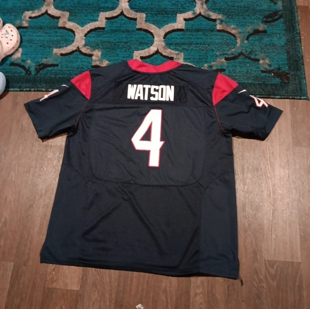 Nike On field Houston Texans Deshaun Watson 4 Blue Jersey Size 52